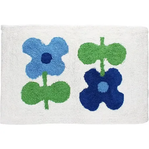 Tapis de bain en coton tufté Fleurs - Rex London - Modalova