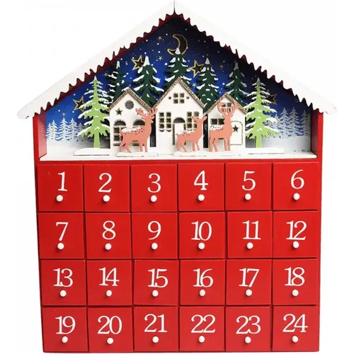 Calendrier de l'avent en bois avec éclairage LED Maison - Rex London - Modalova