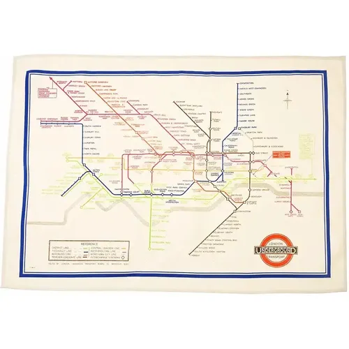 Torchon en coton TfL Heritage Tube Map - Rex London - Modalova