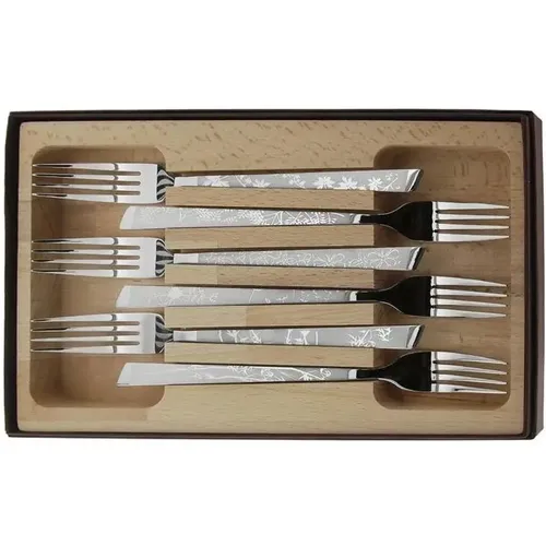 Coffret de 6 fourchettes inox decor natura - Roger Orfèvre - Modalova