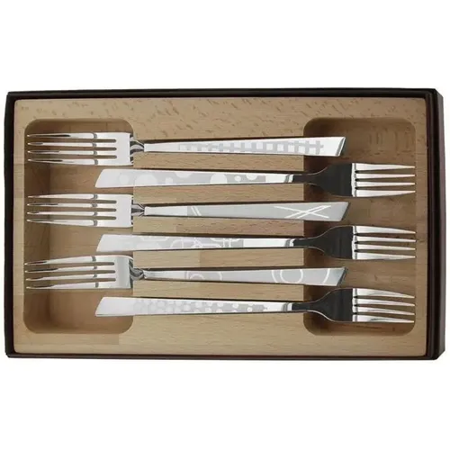 Coffret de 6 fourchettes inox decor maison - Roger Orfèvre - Modalova