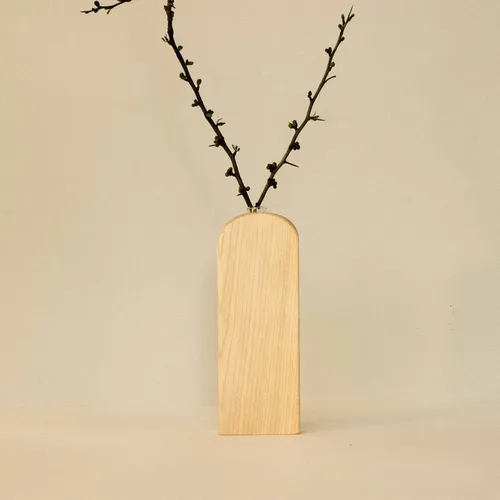 Vase et supports de fleurs en bois n° 02 evec verre - Wooden Story - Modalova