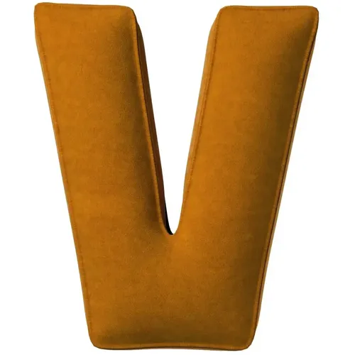Coussin lettre V Posh Velvet - Yellow Tipi - Modalova