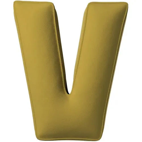 Coussin lettre V Posh Velvet - Yellow Tipi - Modalova