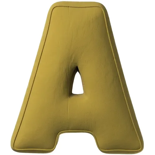 Coussin lettre A Posh Velvet - Yellow Tipi - Modalova