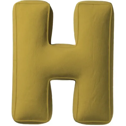 Coussin lettre H Posh Velvet - Yellow Tipi - Modalova