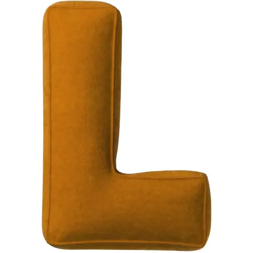 Coussin lettre L Posh Velvet - Yellow Tipi - Modalova