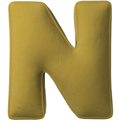 Coussin lettre N Posh Velvet - Yellow Tipi - Modalova