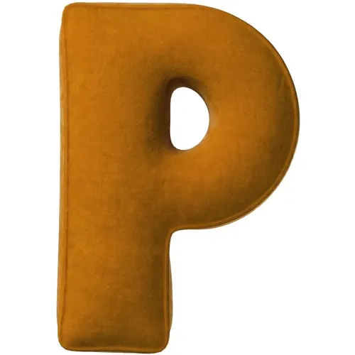 Coussin lettre P Posh Velvet - Yellow Tipi - Modalova