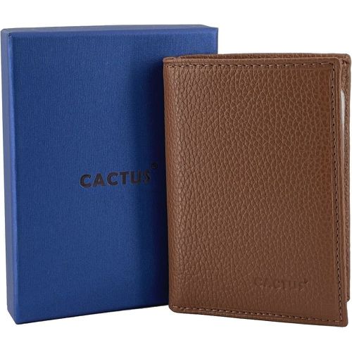 Porte cartes cuir de vachette anti-rfid - Cactus - Modalova