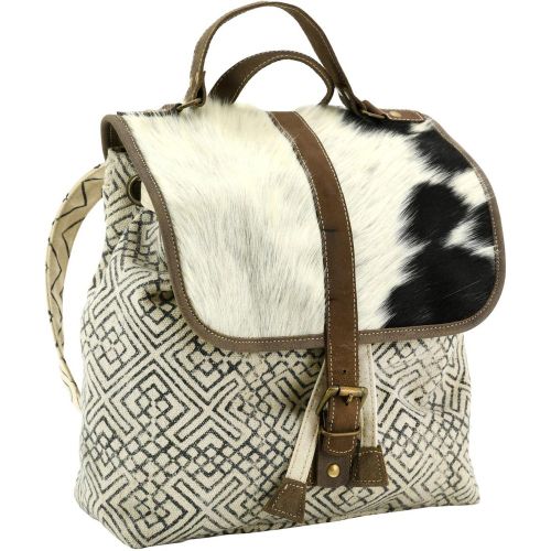 Sac à dos en coton et peau de vache Globe Trotteur - AUBRY GASPARD - Modalova
