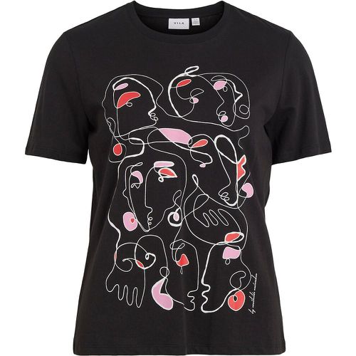 T-shirt col rond, motif graphique - Vila - Modalova