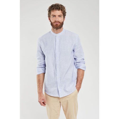 Chemise col officier en coton et lin - ARMOR-LUX - Modalova