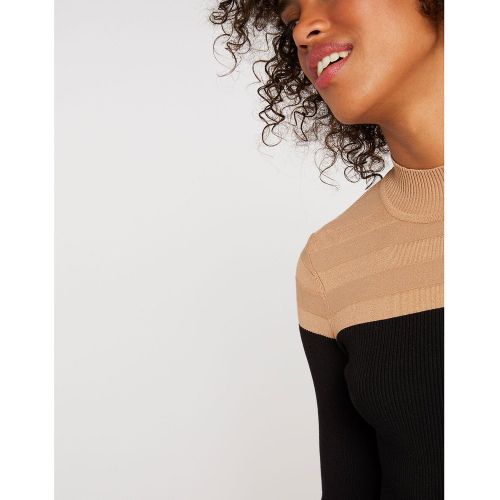 Pull bicolore col montant manches longues - Morgan - Modalova