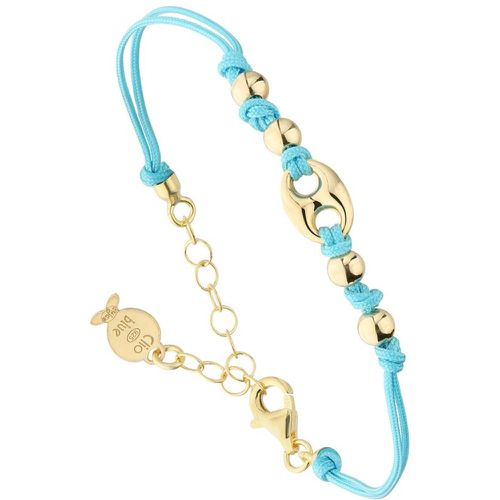 Bracelet cordon Nautica en argent 925, dorure or 18K, turquoise, 1.5g - CLIO BLUE - Modalova