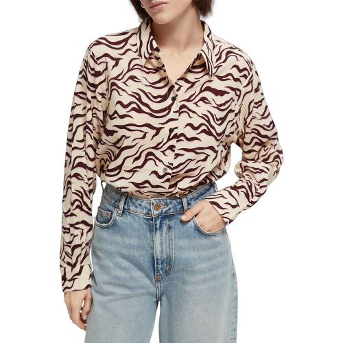 Chemise imprimée oversize, manches longues - SCOTCH AND SODA - Modalova
