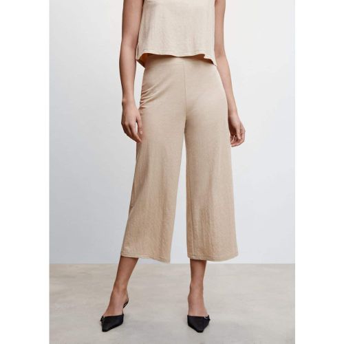 Pantalon palazzo crop - Mango - Modalova
