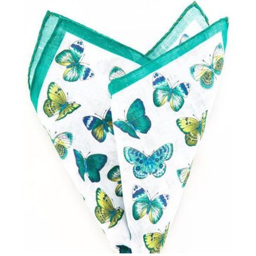 Pochette de costume papillons en lin - ATELIER F&B - Modalova