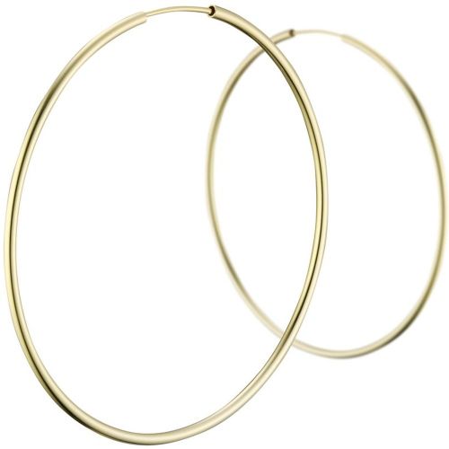Boucles d'oreilles créoles Intemporels en argent 925, dorure or 18K, 6g, Ø70mm - CLIO BLUE - Modalova