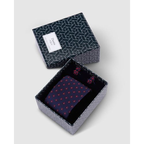 Coffret cravate et boutons de manchette en soie mini fleur - DUSTIN - Modalova