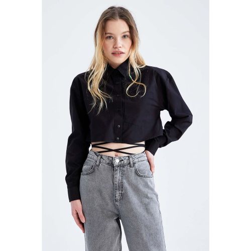 Chemise col italien manches longues - DEFACTO - Modalova