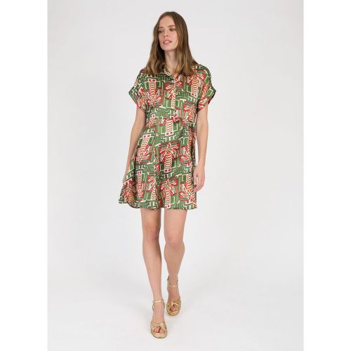Robe courte chemise imprimée fluide OMINA - AN'GE - Modalova