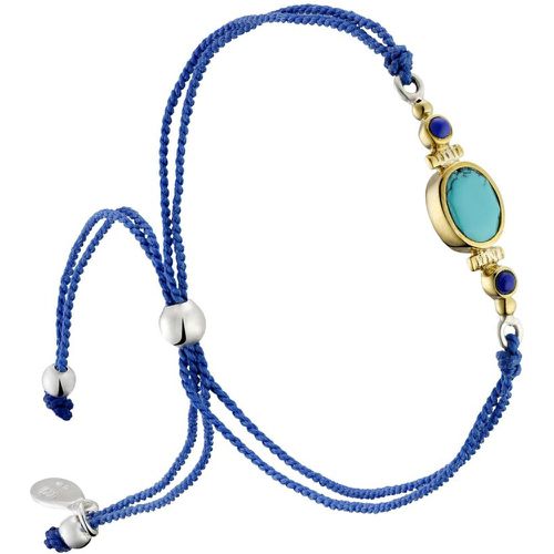Bracelet cordon en argent 925, dorure or, Turquoise, Lapis lazuli, 1.70g - Canyon - Modalova