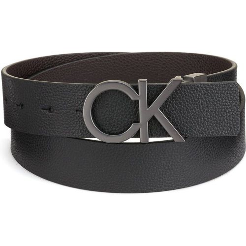 Ceinture cuir large 3.5 cm réversible CK Metal - Calvin Klein - Modalova