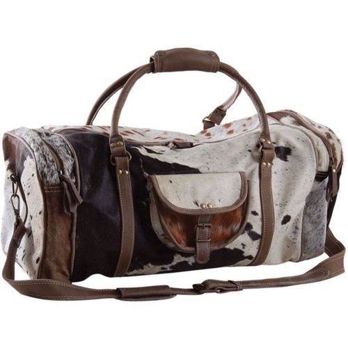 Grand sac de voyage en peau de vache - AUBRY GASPARD - Modalova