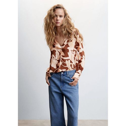 Blouse satinée imprimée - Mango - Modalova