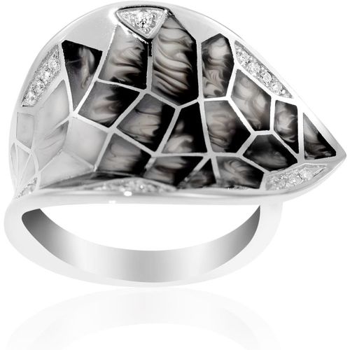 Bague en argent 925, oxyde de zirconium et laque - NOÏA - Modalova