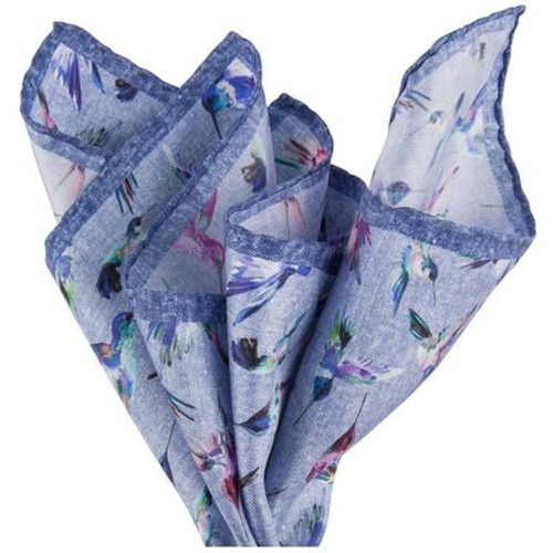 Pochette de costume à motifs hirondelles en soie - ATELIER F&B - Modalova