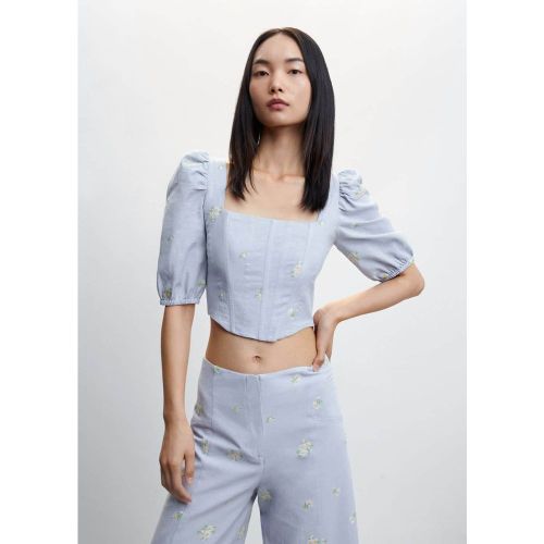 Blouse brodée fleurs - Mango - Modalova
