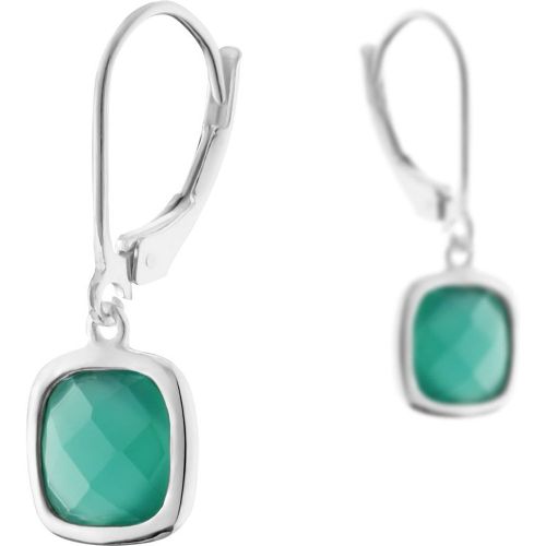 Boucles d'oreilles dormeuses Emilienne en argent 925, Onyx, 3g - CLIO BLUE - Modalova