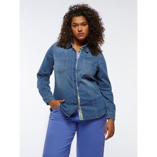 Chemise en jeans avec inserts imprimés - FIORELLA RUBINO - Modalova