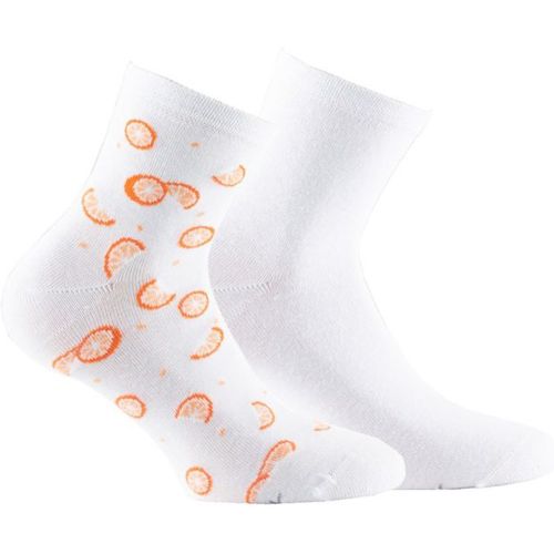 Lot de 2 paires de socquettes en coton motifs oranges - KINDY - Modalova
