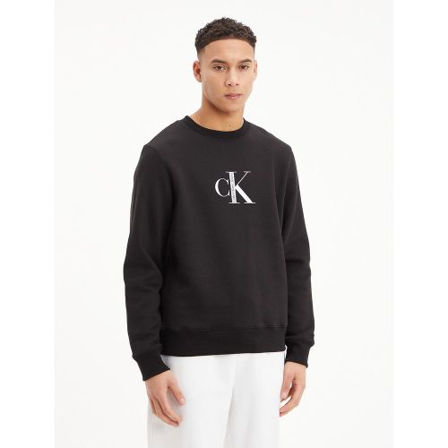 Sweat col rond imprimé devant - Calvin Klein Jeans - Modalova
