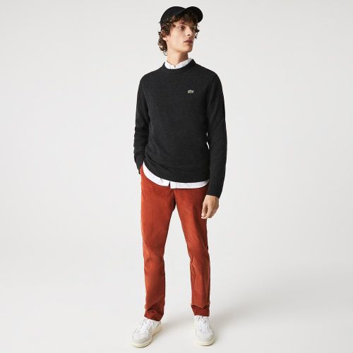 Pull col rond en laine - Lacoste - Modalova