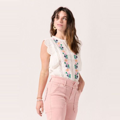 Blouse brodée 100% coton - Naf Naf - Modalova