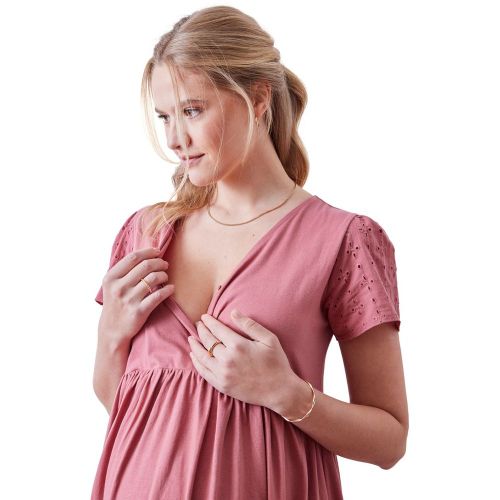 Robe cache-coeur bi-matière grossesse et allaitement - VERTBAUDET - Modalova