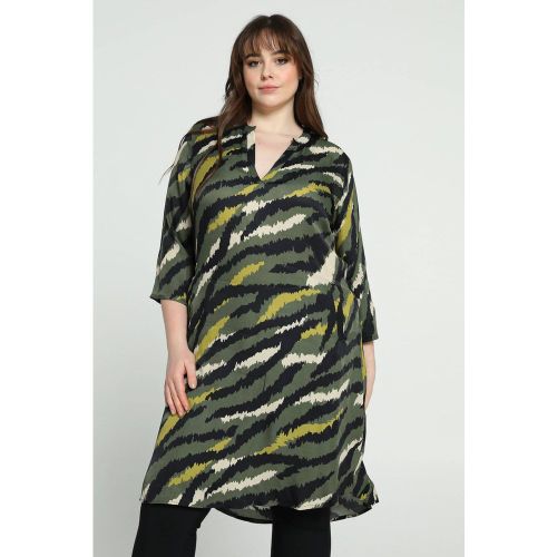 Robe courte en satin à imprimé camouflage - PROMISS - Modalova