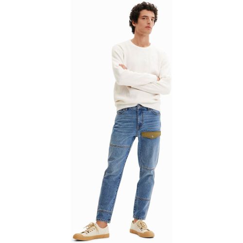 Jean droit patchwork - Desigual - Modalova