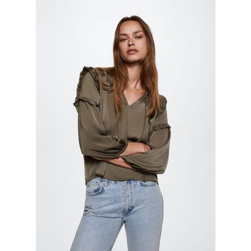 Blouse satinée à volants - Mango - Modalova
