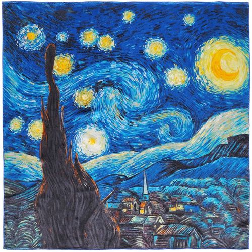 Carré de soie Van Gogh Nuit étoilée - SILKART - Modalova