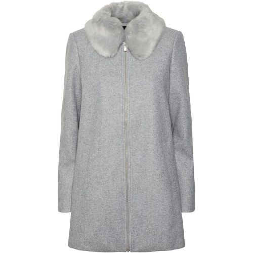 Manteau droit, col imitation fourrure - Vero Moda - Modalova
