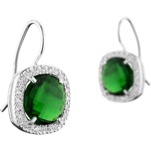 Boucles d'oreilles dormeuses Sira en argent 925, Cristal, , 4g - CLIO BLUE - Modalova
