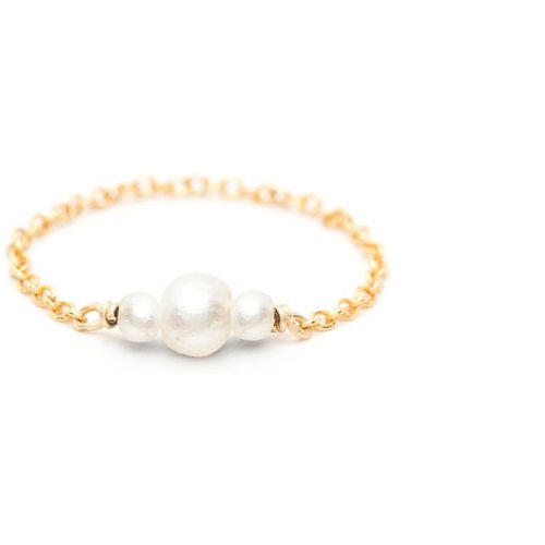 Bague chaînette chance perles de culture plaqué - YAY PARIS - Modalova