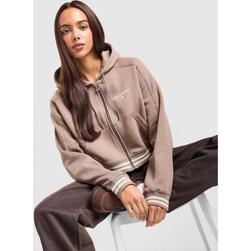 Sweat à capuche zippé Crop Ribbed - - New Balance - Modalova