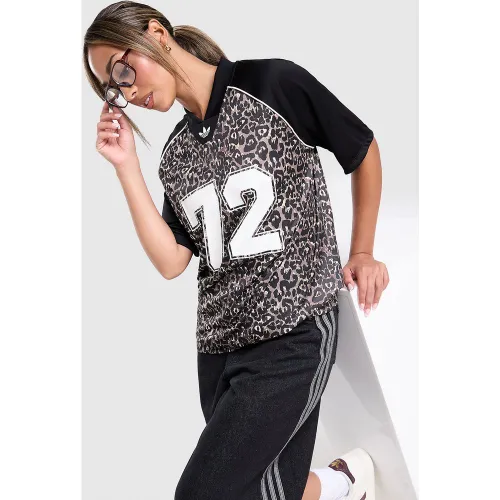 T-shirt Leopard Varsity - - adidas Originals - Modalova