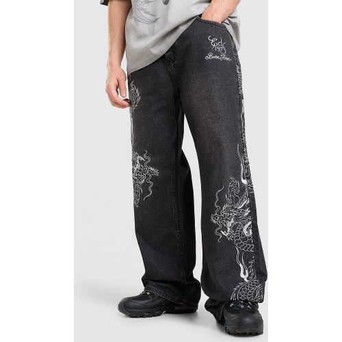 All Over Print Embroidered Dragon Jeans - - Ed Hardy - Modalova